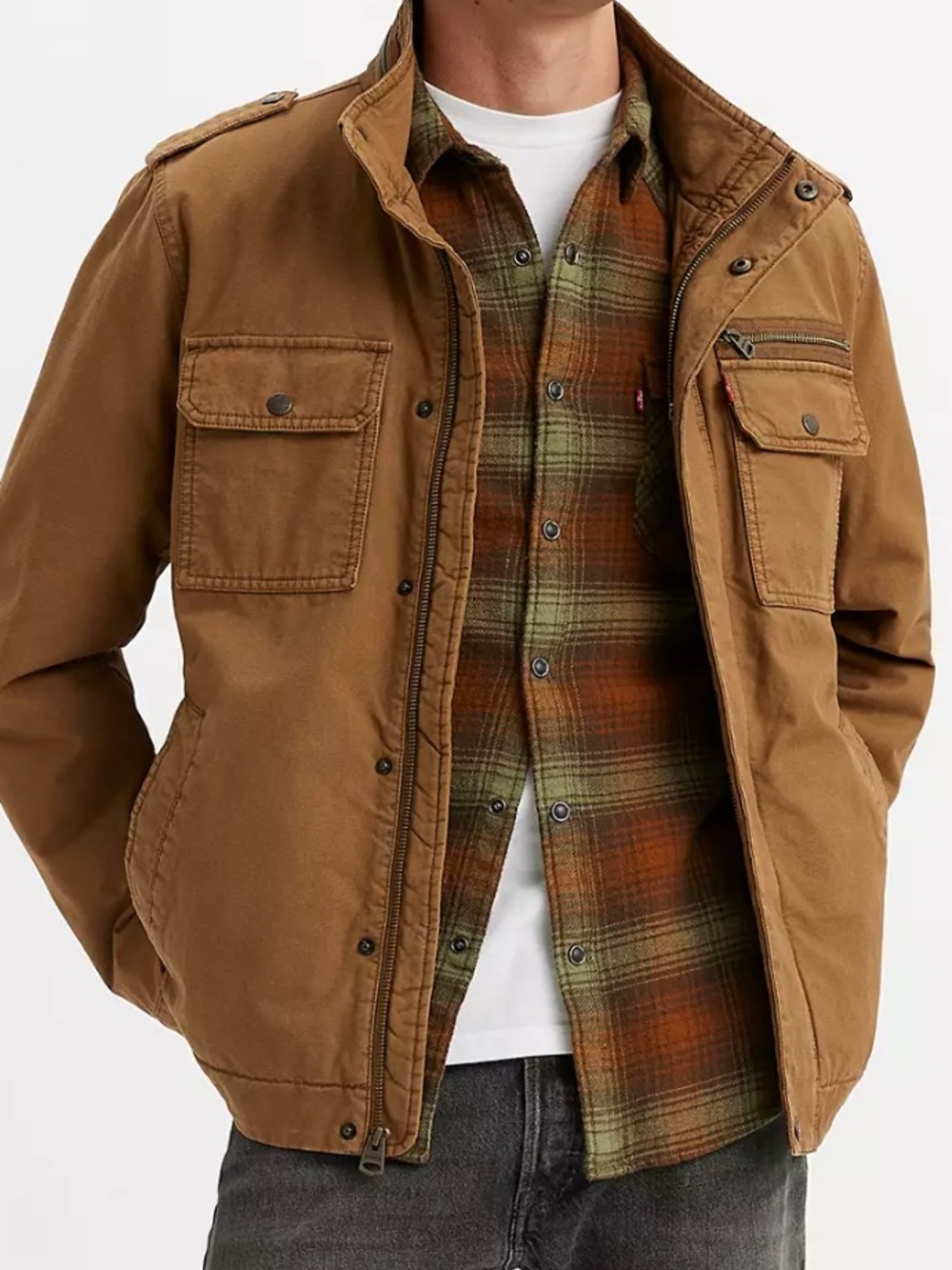 Levi's Men's Tan Canvas Military Field Jacket